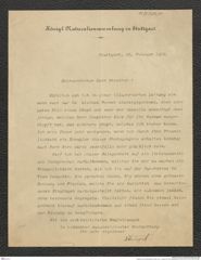 Nachlass Franz Steindachner, Brief von K. Lampert an Franz Steindachner (23.02.1912), Inv.Nr. 284.04, Seite 1
